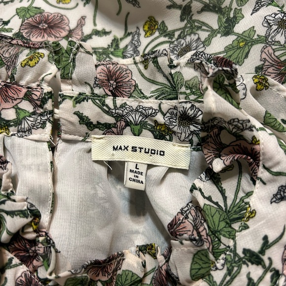 Max Studio Georgette Cold Shoulder Ruffle Top - Picture 7 of 8